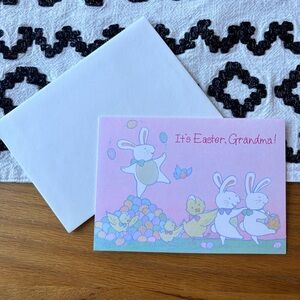 Vintage Easter Grandma Greeting Card with Envelope Happy Easter mail